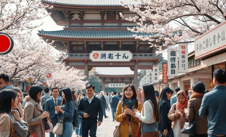一時的なビザを持った外国人が日本に到着する様子のイメージ